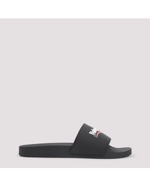 Balenciaga Pool Rubber Political Logo Slide - Black