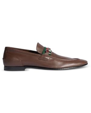 Gucci Como Leather Loafers - Brown