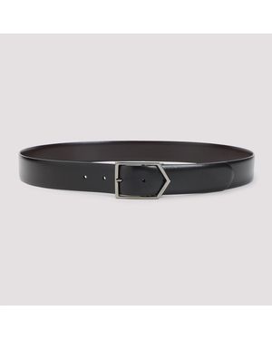 Canali Wendbarer Schwarzer Ledergürtel