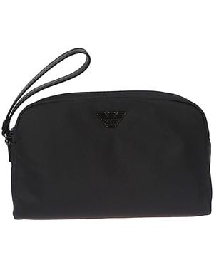 Emporio Armani Logo Nylon Beauty-Case - Black