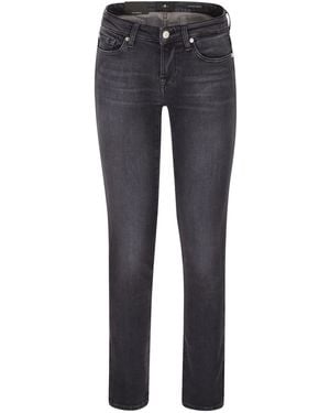 7 For All Mankind Low-Rise Skinny Jeans - Blau
