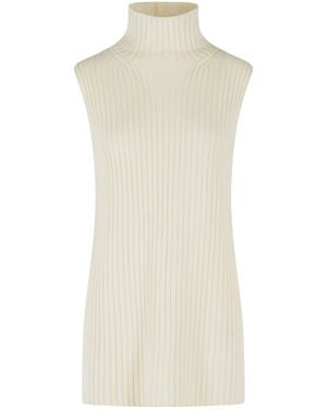 Loulou de Saison 'becca' Ivoorkleurig Kasjmier Vest - Wit