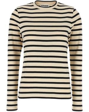 Jil Sander Striped Sweater Maglioni Bianco/Nero-Donna