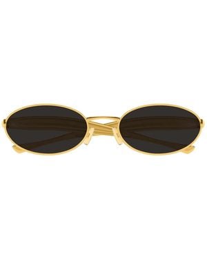 Bottega Veneta Zonnebril Bv1386 S 001 Goud/grijs Unisex - Bruin