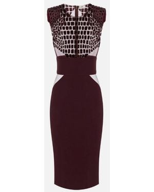 Elisabetta Franchi Kleid mit Kokosnussstickerei - Rot