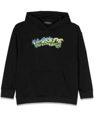 Versace Logo Hoodie - Black