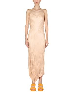 Philosophy Di Lorenzo Serafini Asymmetrical Hem Dress With Round Neckline - White