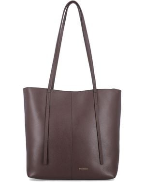 By Malene Birger Abilso Square Leather Tote Bag - Purple