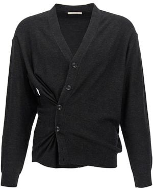 Lemaire "entspannte", gedrehte "Strickjacke" - Schwarz