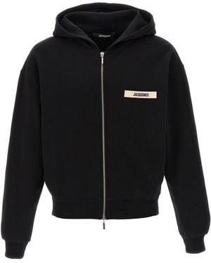 パーカー・フーディ JACQUEMUS Le Sweatshirt Brodet Hoodie Black Jacquemus Le Sweatshirt Brodé Hoodie | Black | FARFETCH