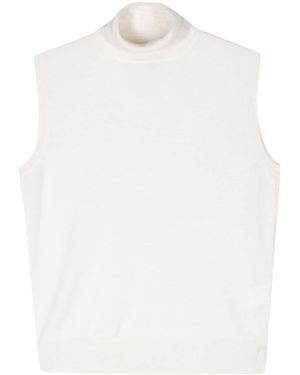 Rohe Turtleneck senza maniche in lana di lana - Bianco