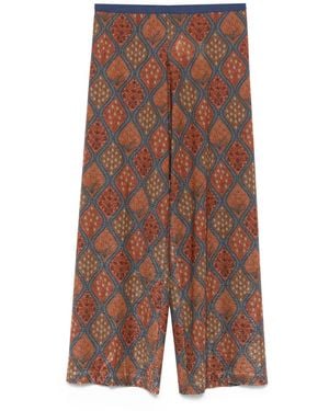 Siyu Pantaloni Stampati A - Marrone