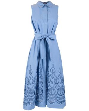 P.A.R.O.S.H. Sleeveless Shirt Dress - Blue
