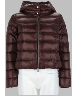 Herno Resort Ultralight Glossy Cropped Down Jacket - Brown