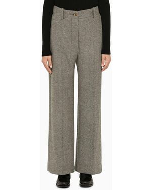 Patou Herringbone Regular Trousers - Grey