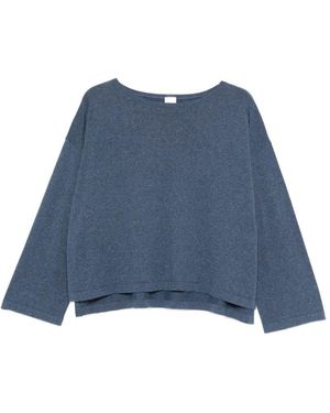 C.t. Plage Baumwollpullover mit Rundhalsausschnitt - Blau