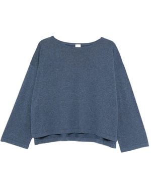 C.t. Plage Baumwollpullover mit Rundhalsausschnitt - Blau