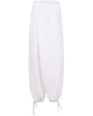 Marni Drapierte Wide-Leg-Hose - Weiß