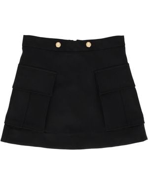Balmain Woven Skirt - Black