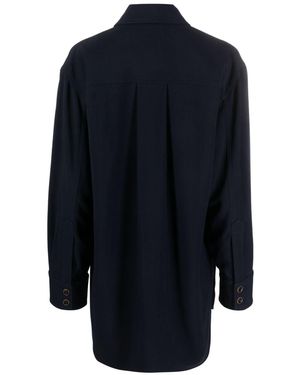 Rodebjer Camisa con botones y cuello de pico - Azul