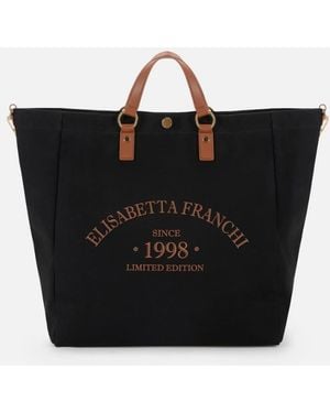 Elisabetta Franchi Tas Van Canvas - Zwart