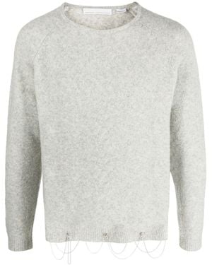 Random Identities Long-Sleeved Chain-Embellished Sweater - White