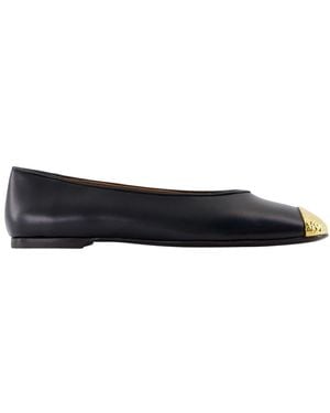 Giuseppe Zanotti Punta Amanda Ballerinas Leer Zwart