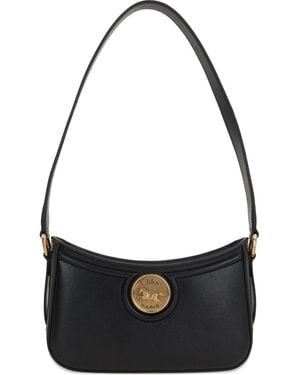 Chloé Horse Medal Leather Shoulder Bag - Schwarz