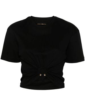 Rabanne T-Shirt mit Dekoration - Schwarz