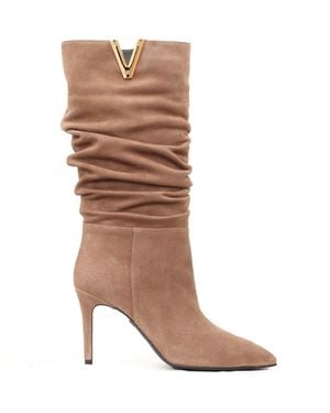 Via Roma 15 Curled Boots 3/4 - Brown