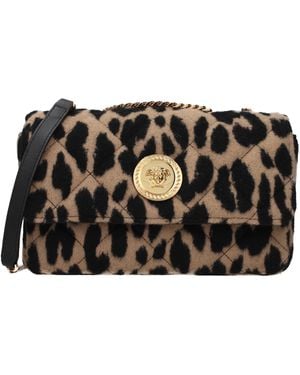 Versace Damens Umhängetaschen Braun/Schwarze Wolle