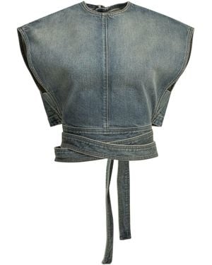 Alaïa Casual Denim Top - Grey