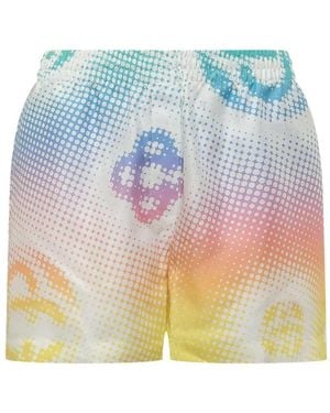 CASABLANCA Halftone Shorts With Logo - Blue