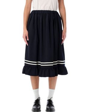 Comme des Garçons Wool Midi Skirt - Blue