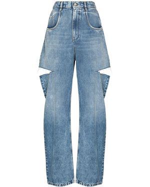 Maison Margiela Denim Jeans With Slash Details in Black | Lyst Maison Margiela Denim Jeans With Slash Details in Black | Lyst