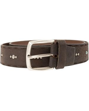 Alberto Luti Studded Leather Belt - White