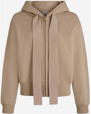 Patou Gg Zipped Cotton Sweatshirt - Natural