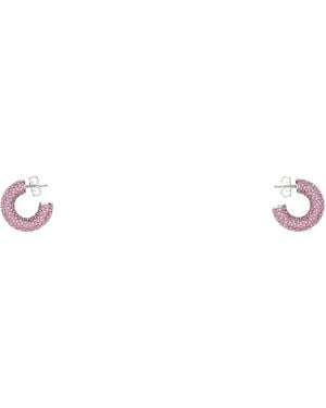 AMINA MUADDI Embellished Metal Mini Cameron Earrings - White