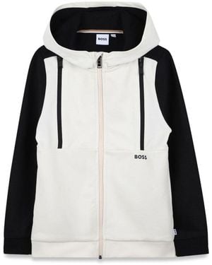 BOSS Zip Up Cardigan Set With Shorts - Black