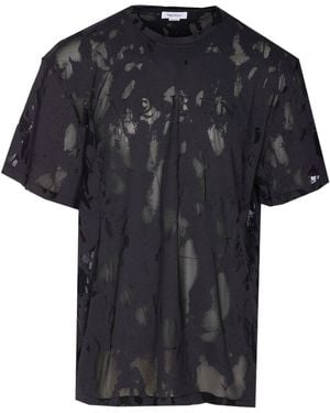 McQueen T-Shirt Met Logo Jacquard - Zwart