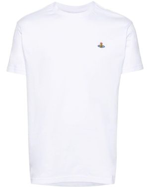 Vivienne Westwood Cotton Crew Neck T-Shirt With Signature Orb - Weiß