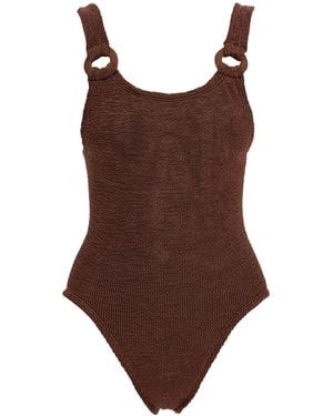 Hunza G Full-Body Domino Swimsuit - Brown