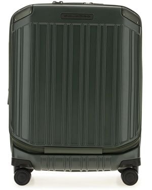 Piquadro 4-Wheel Cabin Trolley With Front & Middle Access Opening - Green