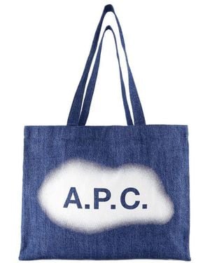 A.P.C. Diane Tote Bag Katoenblauw