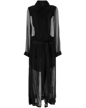 Ann Demeulemeester Crepe Georgine Trench Coat - Black