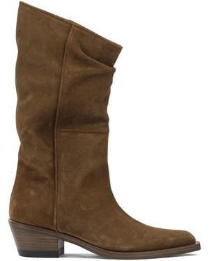 KHAITE "Clive" Cowboy Boots - Brown