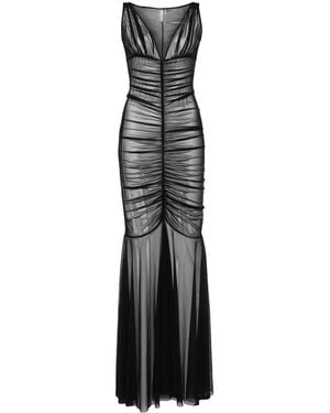 Norma Kamali Fishtail Lange Jurk - Zwart