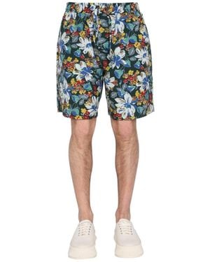 YMC Bermuda With Floral Print - Multicolour