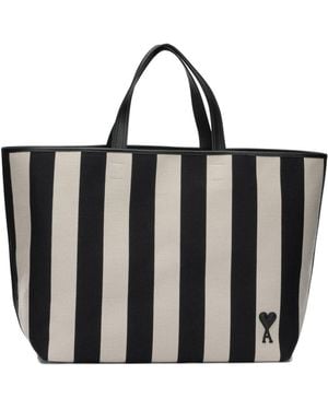 Ami Paris Ami De Coeur Medium Cotton Polyester Polyurethane Shoulder Bag - Black