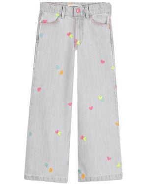 Billieblush Pantalone Jeans Con Cuoricini - White